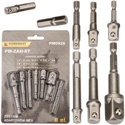8 dielny blister - 1/4` (4 kusy), 3/8` (2 kusy), 1/2` (2 kusy) 8 dielny blister - 1/4` (4 kusy), 3/8` (2 kusy), 1/2` (2 kusy)